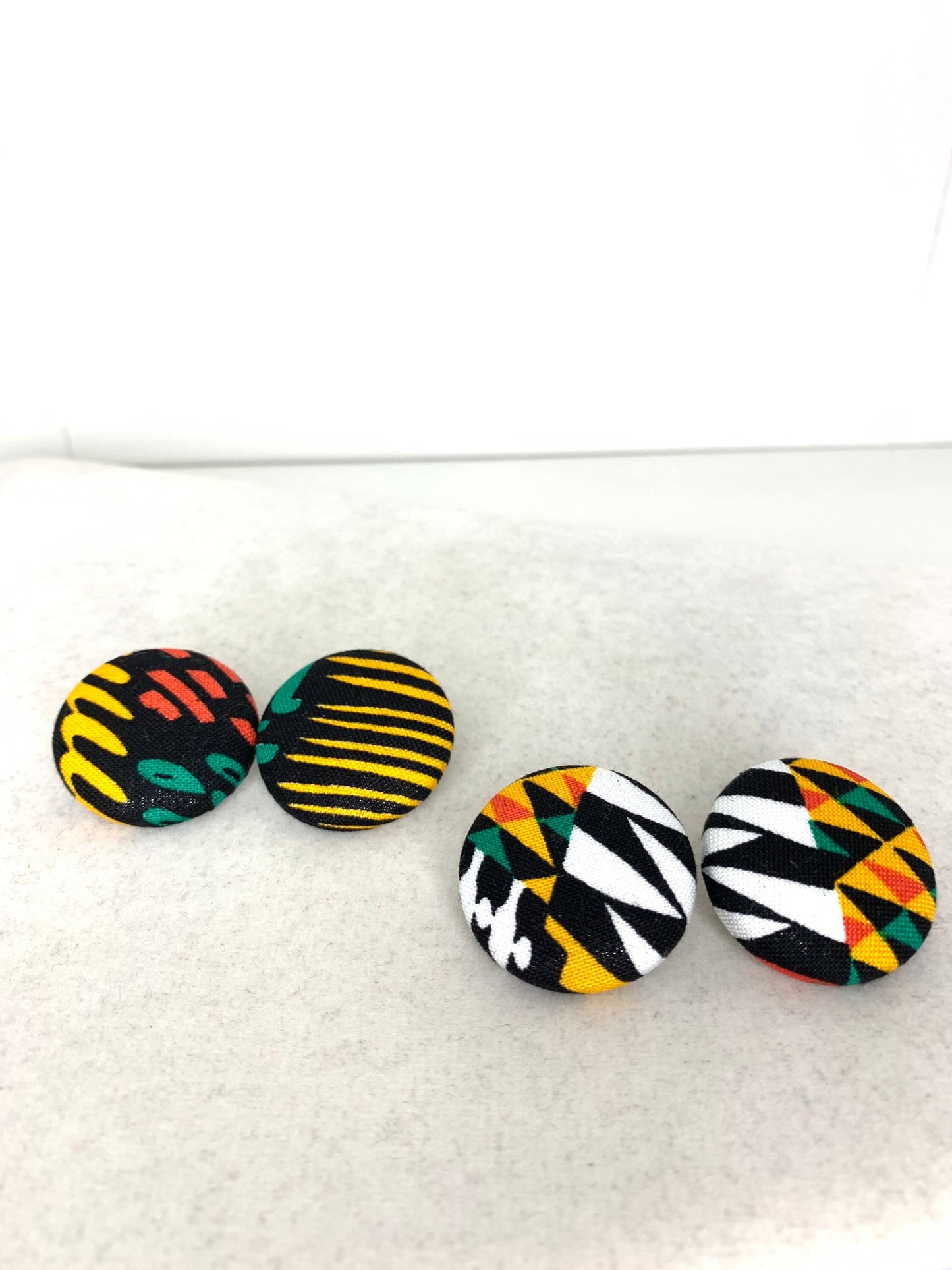 African cloth handmade button earrings,Kente cloth button earrings, can you take a cover button Earrings, African Inspired Earrings