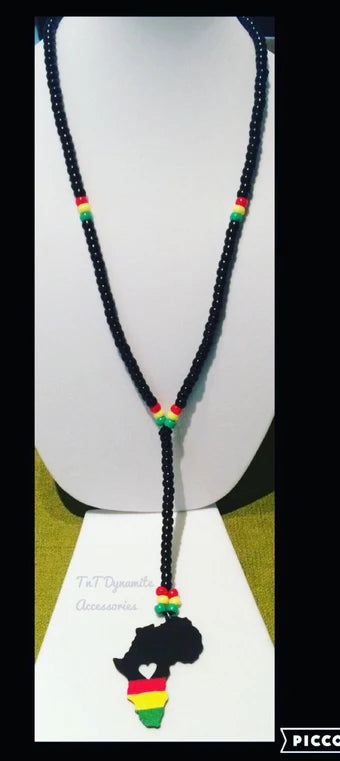 Necklace // Rasta necklace //  Rasta jewelry // Africa necklace // African jewelry // beaded necklace // wood jewelry, Father’s Day gift