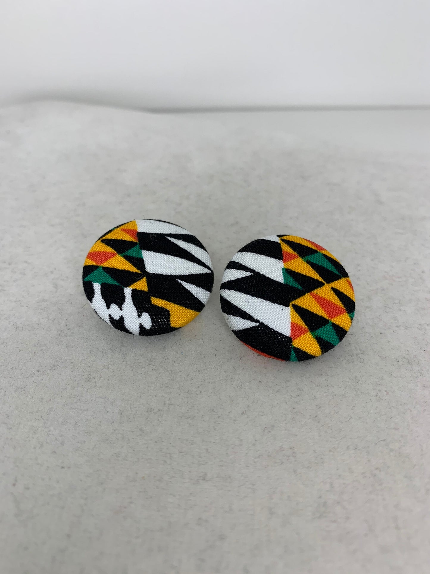 African cloth handmade button earrings,Kente cloth button earrings, can you take a cover button Earrings, African Inspired Earrings