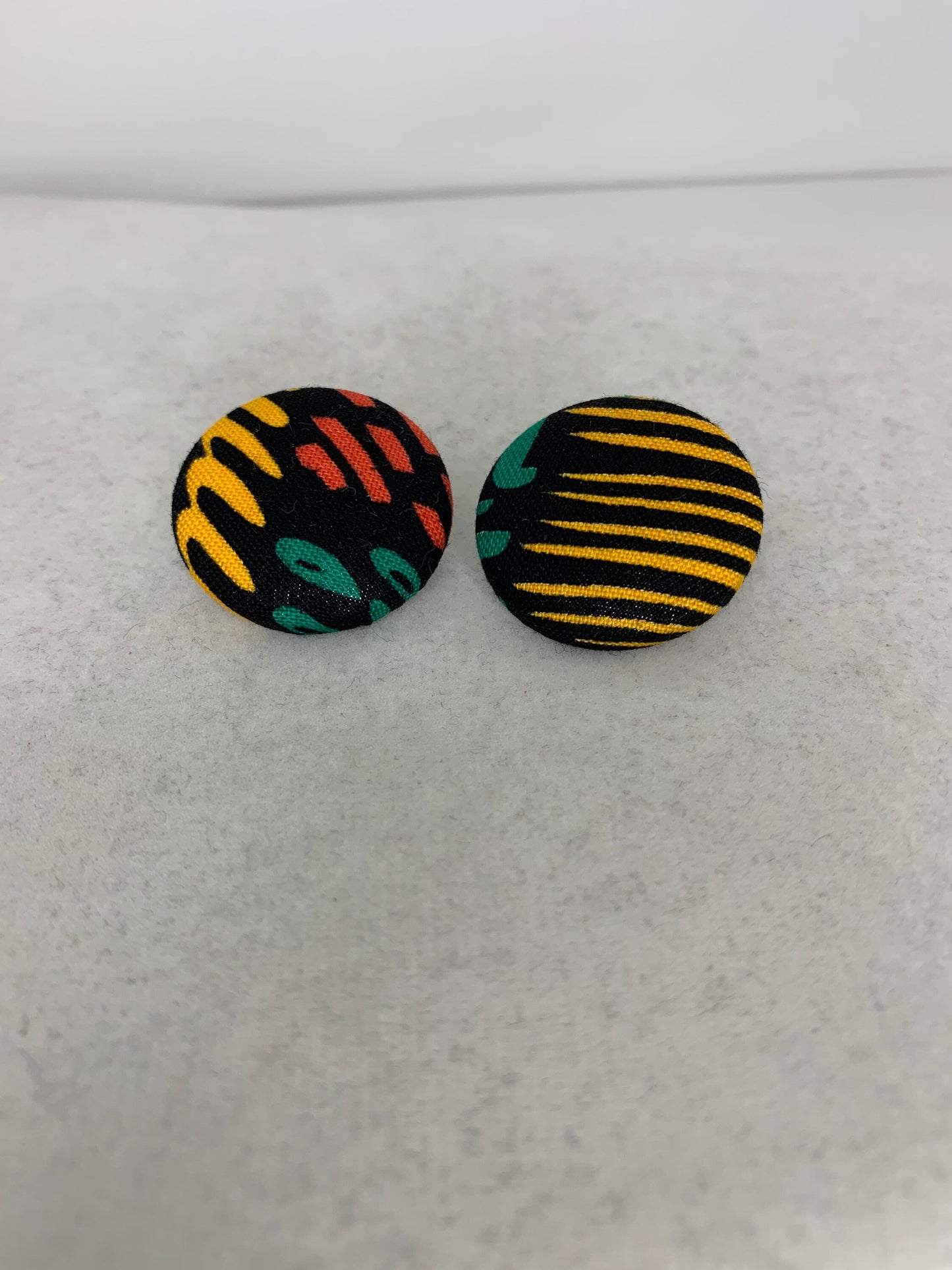 African cloth handmade button earrings,Kente cloth button earrings, can you take a cover button Earrings, African Inspired Earrings