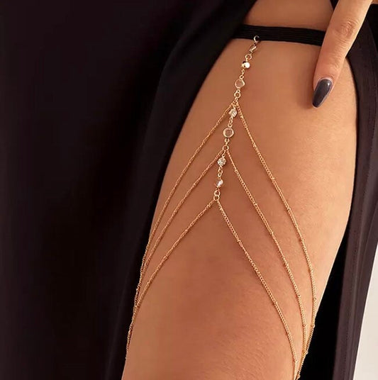 Sexy Gold thigh Chain, Silver Thigh Chain, Crystal Leg Chain,  Chain,Body Jewelry, Leg Chain Jewelry with garter,