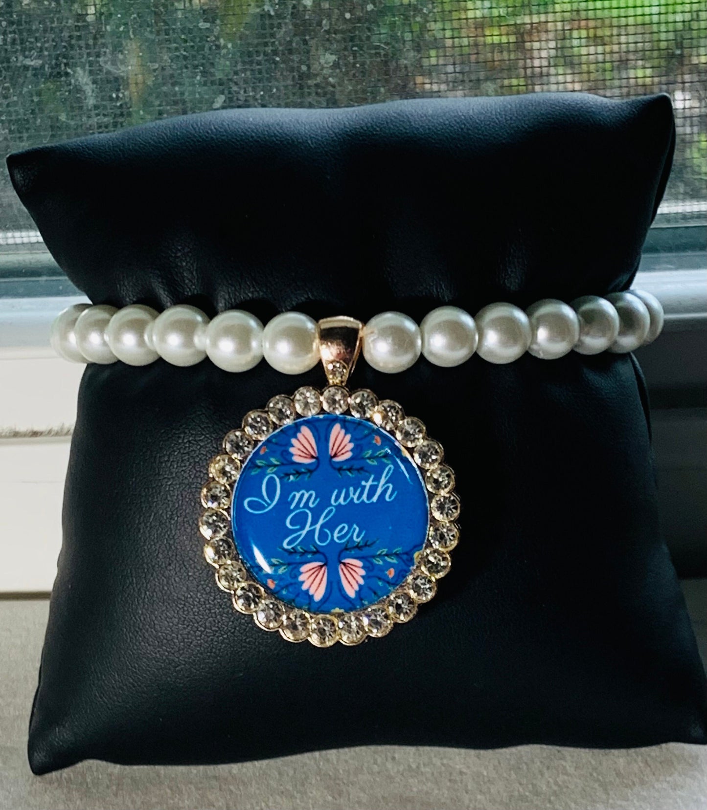 I’m with HER pearl beaded bracelet, I’m with her, Pearl beaded bracelet, handmade bracelet